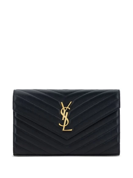 Женский кошелек Saint Laurent Cassandre на цепочке, черный