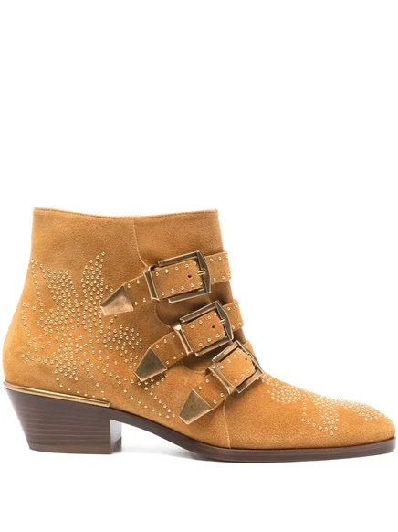 Женские ботильоны Chloé, пряжки и заклепки, каблук 50 мм