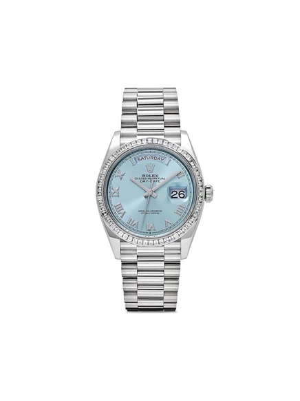 Часы Rolex Day-Date 36 мм, платина, синий циферблат