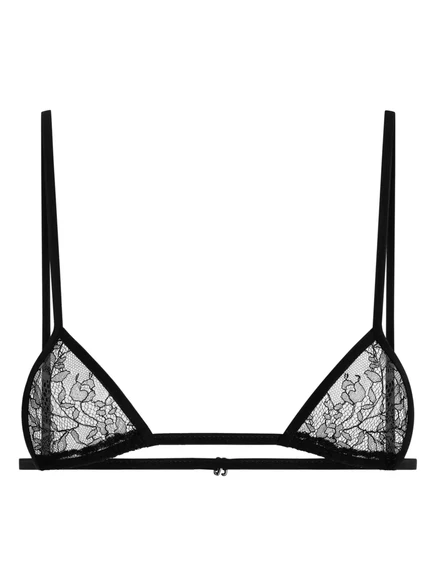 Женский кружевной бюстгальтер Dolce & Gabbana треугольный, черный