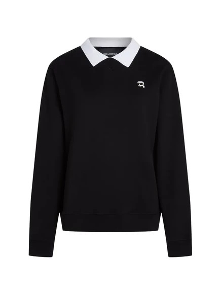 Женский свитшот Karl Lagerfeld Ikon с воротником, черный