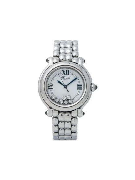 Женские часы Chopard Pre-Owned Happy Sport 32 мм, сталь, белые