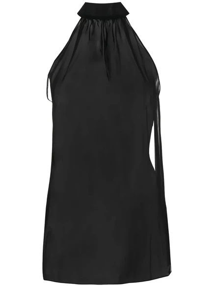 Приталенная полупрозрачная шифоновая блузка Maison black