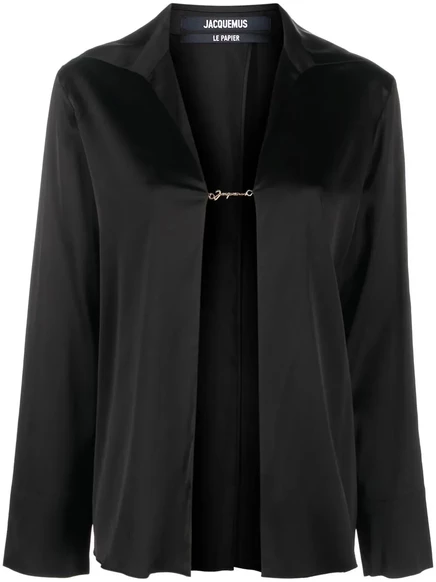 Атласная рубашка Jacquemus La Chemise Notte black