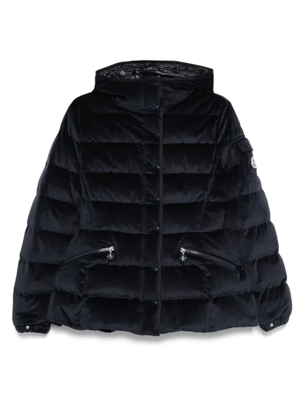 Женская пуховая куртка Moncler с капюшоном, синяя