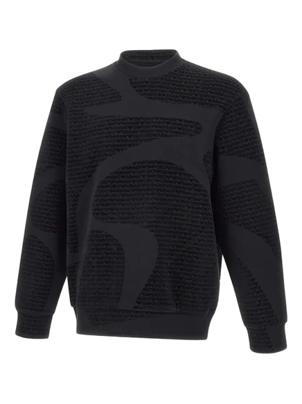 Мужской свитшот Emporio Armani с логопринтом, черный