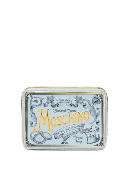 Женский клатч Moschino с тиснением логотипа, голубой