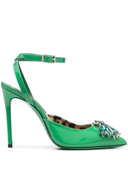 Туфли-лодочки Philipp Plein vernice 110 мм, украшенные кристаллами green