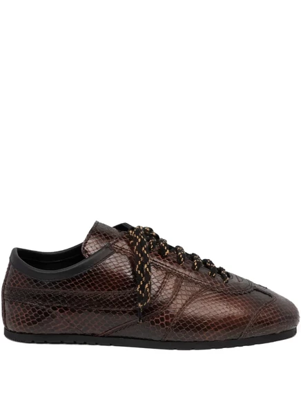 Кроссовки DRIES VAN NOTEN из змеиной кожи brown