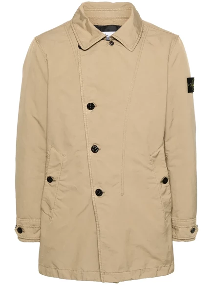 Стеганая куртка с компасом и значком Stone Island brown