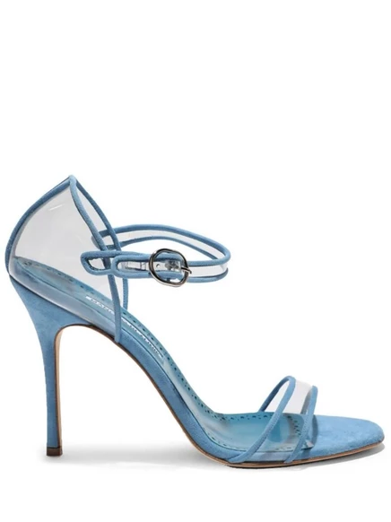 Кожаные сандалии Manolo Blahnik Ferson 105 мм blue
