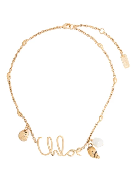 Колье Chloé The Chloé с ракушкой и жемчужиной, золотистое