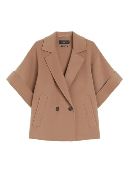 Короткое двубортное пальто выходного дня Max Mara Pera neutrals