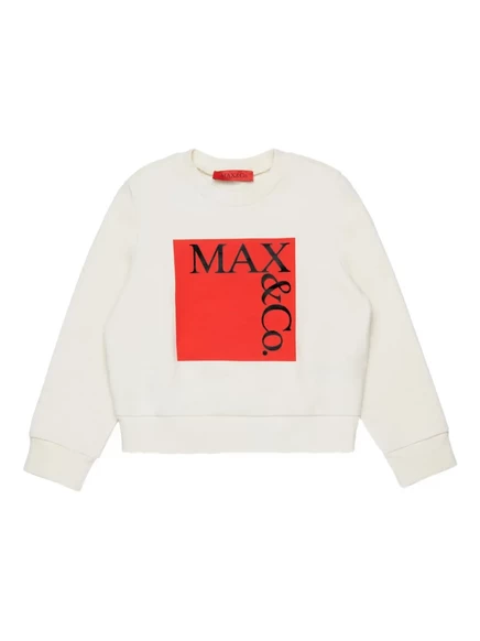 Детская хлопковая толстовка MAX&Co. Kids, белая