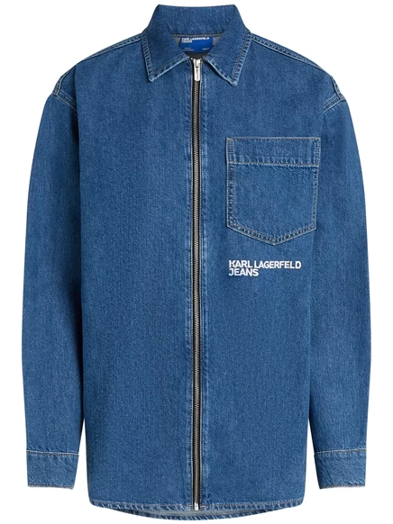 Женская джинсовая куртка Karl Lagerfeld Jeans на молнии, синяя
