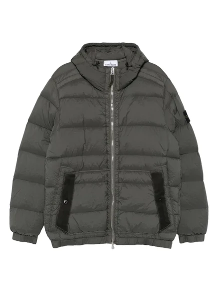 Мужская пуховая куртка Stone Island Seamless Tunnel с капюшоном, серая