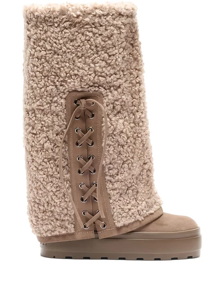 Ботинки на платформе Casadei на шнуровке neutrals