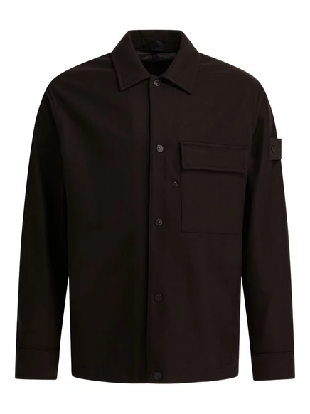 Пиджак-рубашка на пуговицах с накладным карманом Stone Island brown
