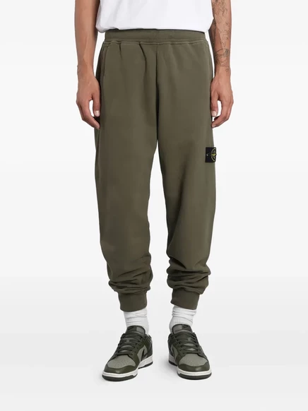 Мужские спортивные брюки Stone Island с логотипом, оливковые