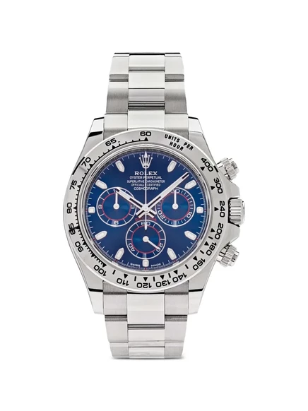 Часы Rolex 2023 Daytona из белого золота синего цвета диаметром 40 мм