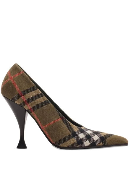 Женские туфли Burberry в клетку, коричневые
