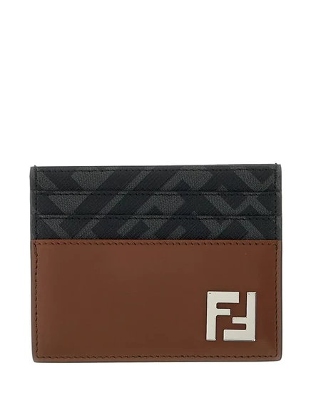 Мужской картхолдер Fendi Squared FF, коричневый