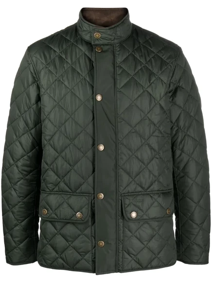 Мужская стеганая куртка Barbour на кнопках, оливковая