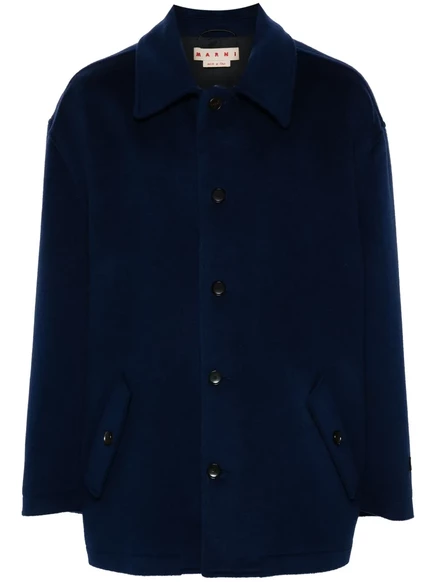Однобортное пальто Marni blue