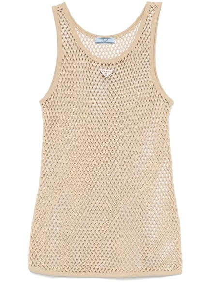 Майка из открытой вязки Prada neutrals