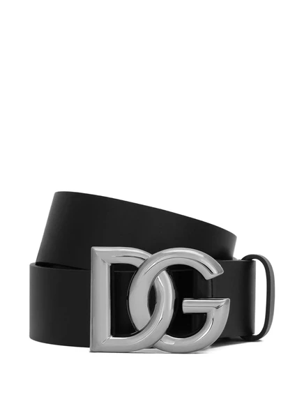 Кожаный ремень с логотипом Dolce & Gabbana DG black