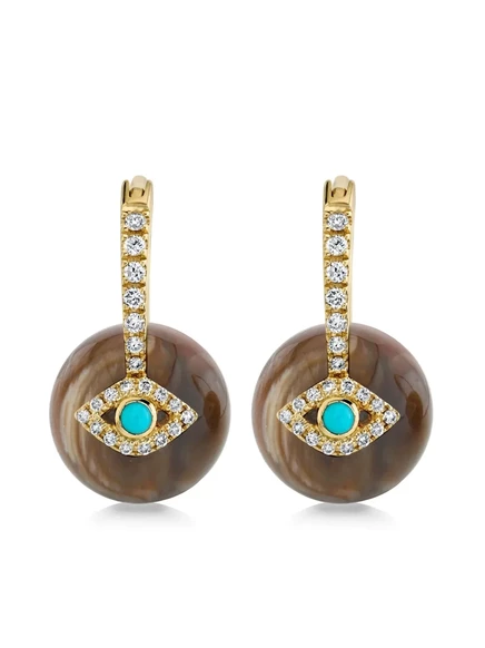 Серьги Sydney Evan Evil Eye, золото 14 карат, золотые
