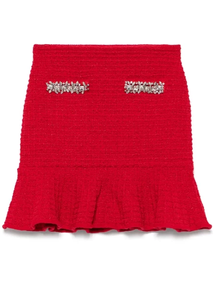 Мини-юбка из сетчатого трикотажа с автопортретом red