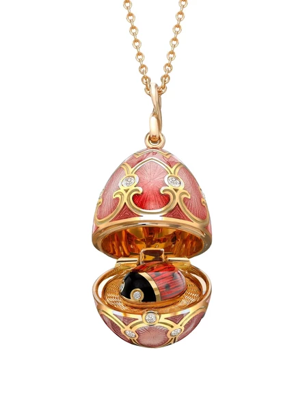 Женское ожерелье Faberg Ladybird 18k с бриллиантами красное