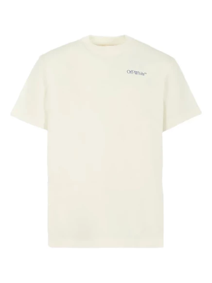 Детская футболка Off-White Kids с логотипом, кремовая