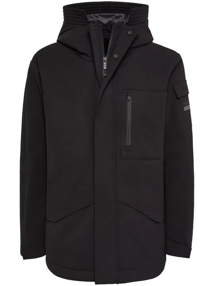 Стеганая куртка с нашивкой с логотипом Boggi Milano  black