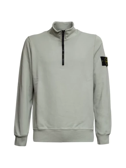Мужской флисовый свитер Stone Island, короткая молния, серый