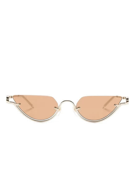 Солнцезащитные очки Gucci Eyewear полурама геометрические, золотистые