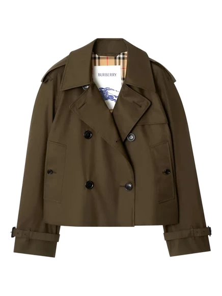 Женский укороченный тренч Burberry, зеленый