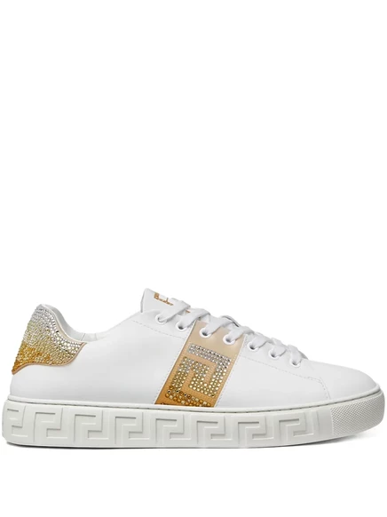 Женские кеды Versace Crystal Greca, белые