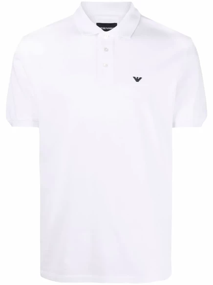 Мужское поло Emporio Armani с логотипом, белое