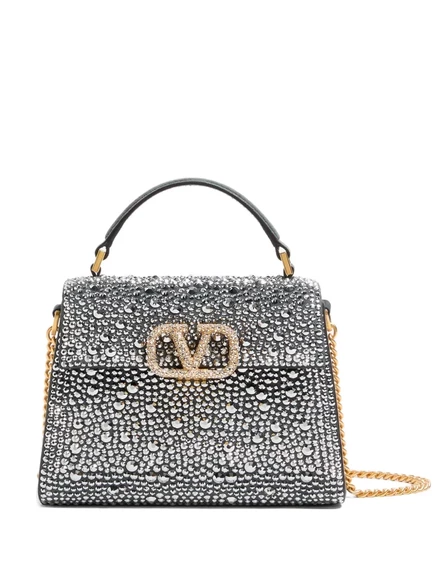 Мини-сумка Valentino Garavani VLogo, серебристая