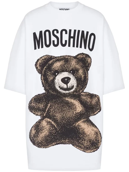 Мужская футболка Moschino с принтом медвежонка, белая