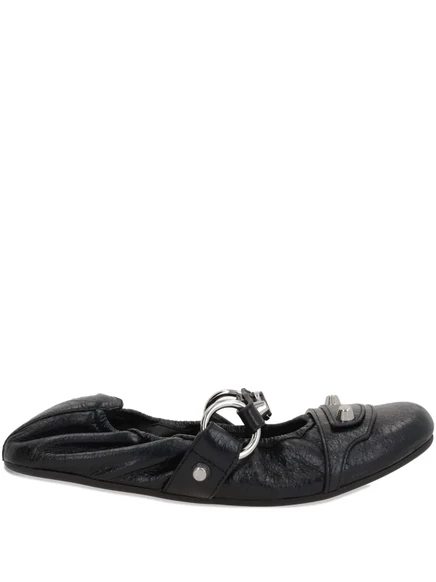 Кожаные балетные туфли Balenciaga  black