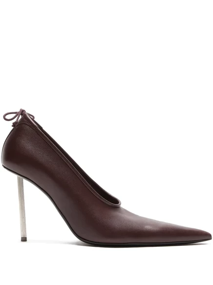 Кожаные туфли-лодочки Acne Studios с острым носком длиной 100 мм brown