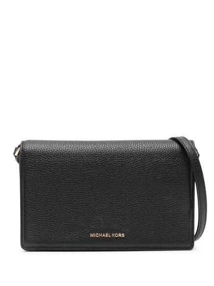 Кожаная сумка через плечо Michael Kors medium Jet Set black