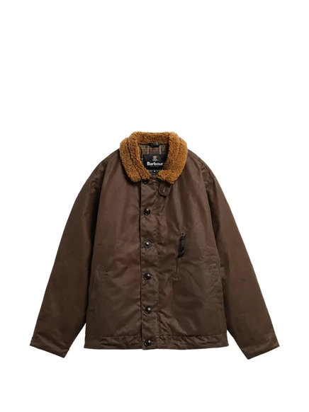 Мужская куртка Barbour с флисовым воротником, коричневая