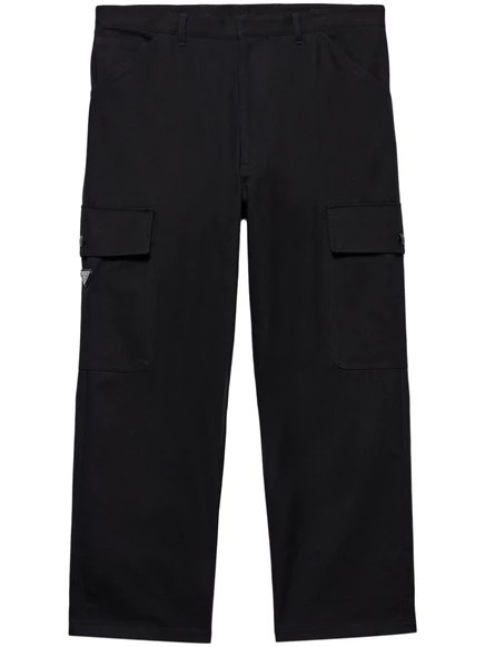 Брюки с треугольным логотипом Prada  black