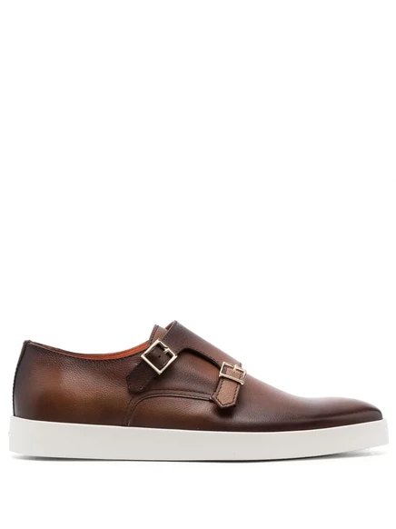 Мужские монки Santoni из кожи, коричневые