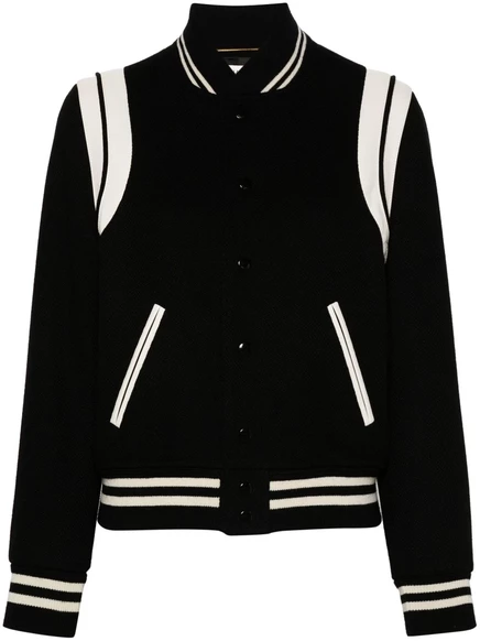 Куртка-бомбер Saint Laurent с воротником-стойкой black