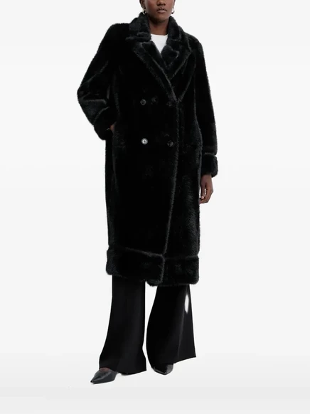 Женское пальто Twinset из искусственного меха, черное